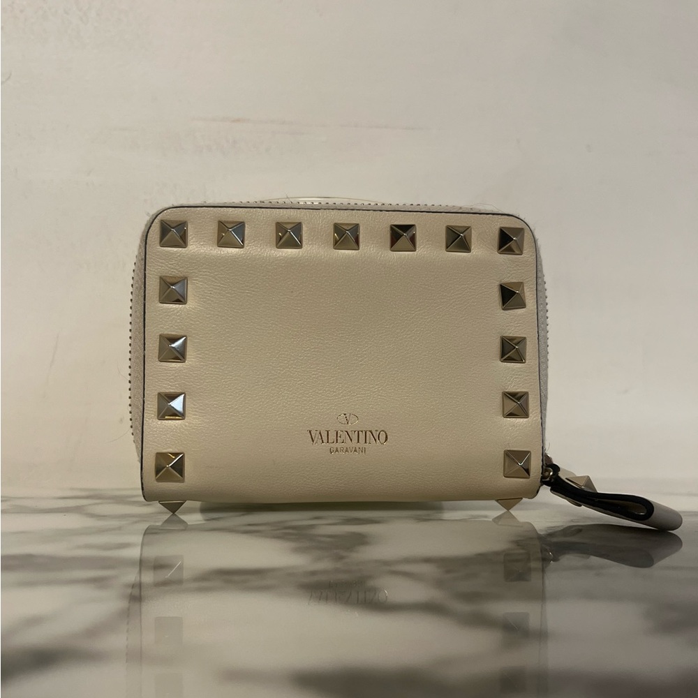 Valentino Garavani rock stud zip around wallet